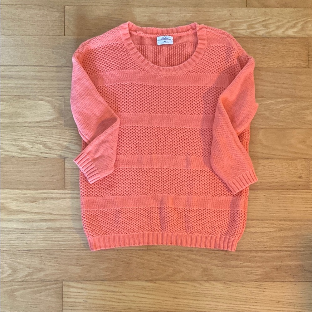 Madewell Women's Bright Coral Crew Neck Sweater